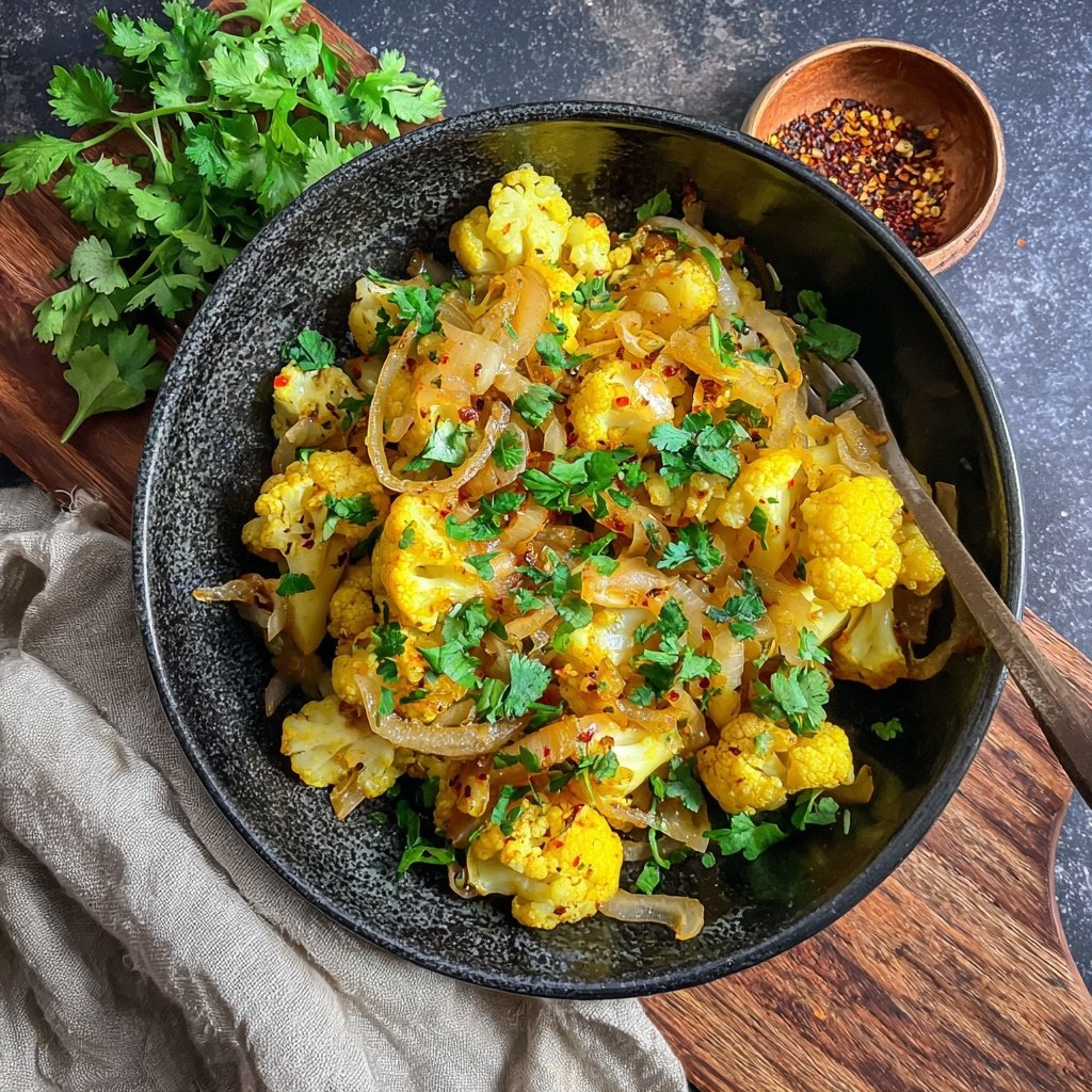 Blumenkohl Pfanne Mit Curry Gewürz