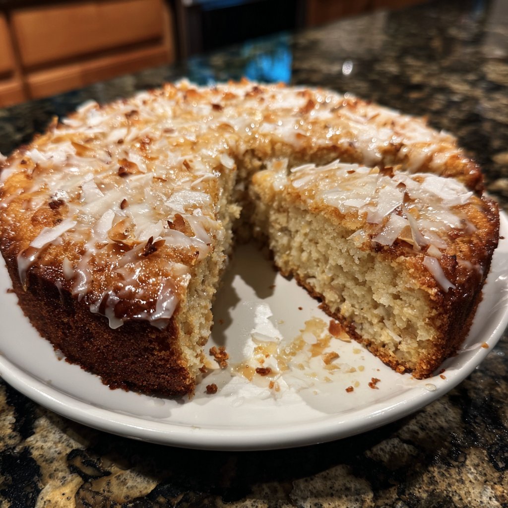 Bananenkuchen mit Kokosraspeln