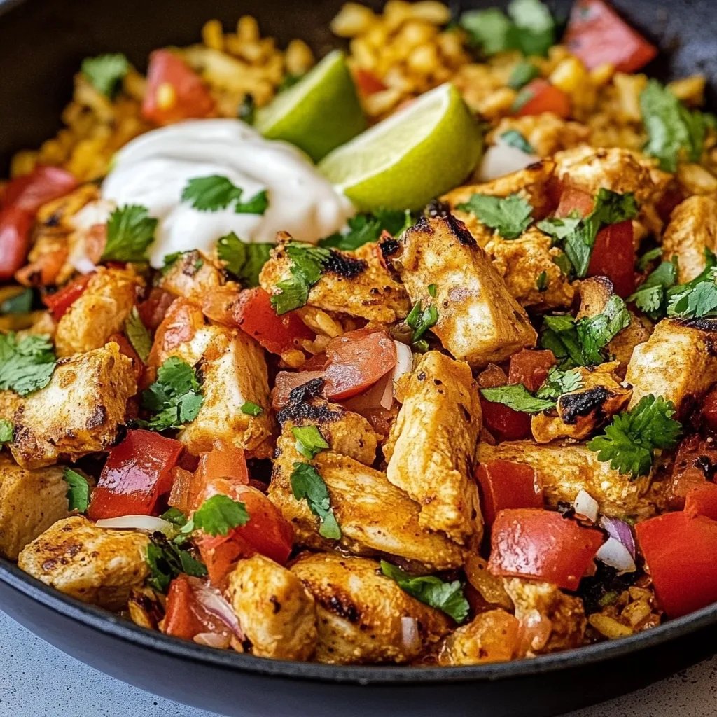 Cremige Taco-Pfanne mit Huhn & Reis