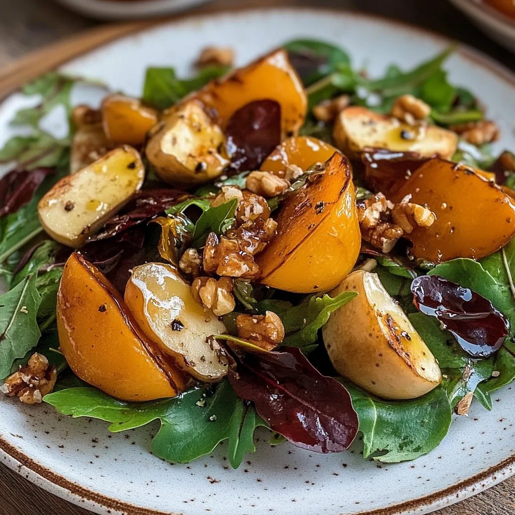 Herbstsalat mit karamellisierten Birnen