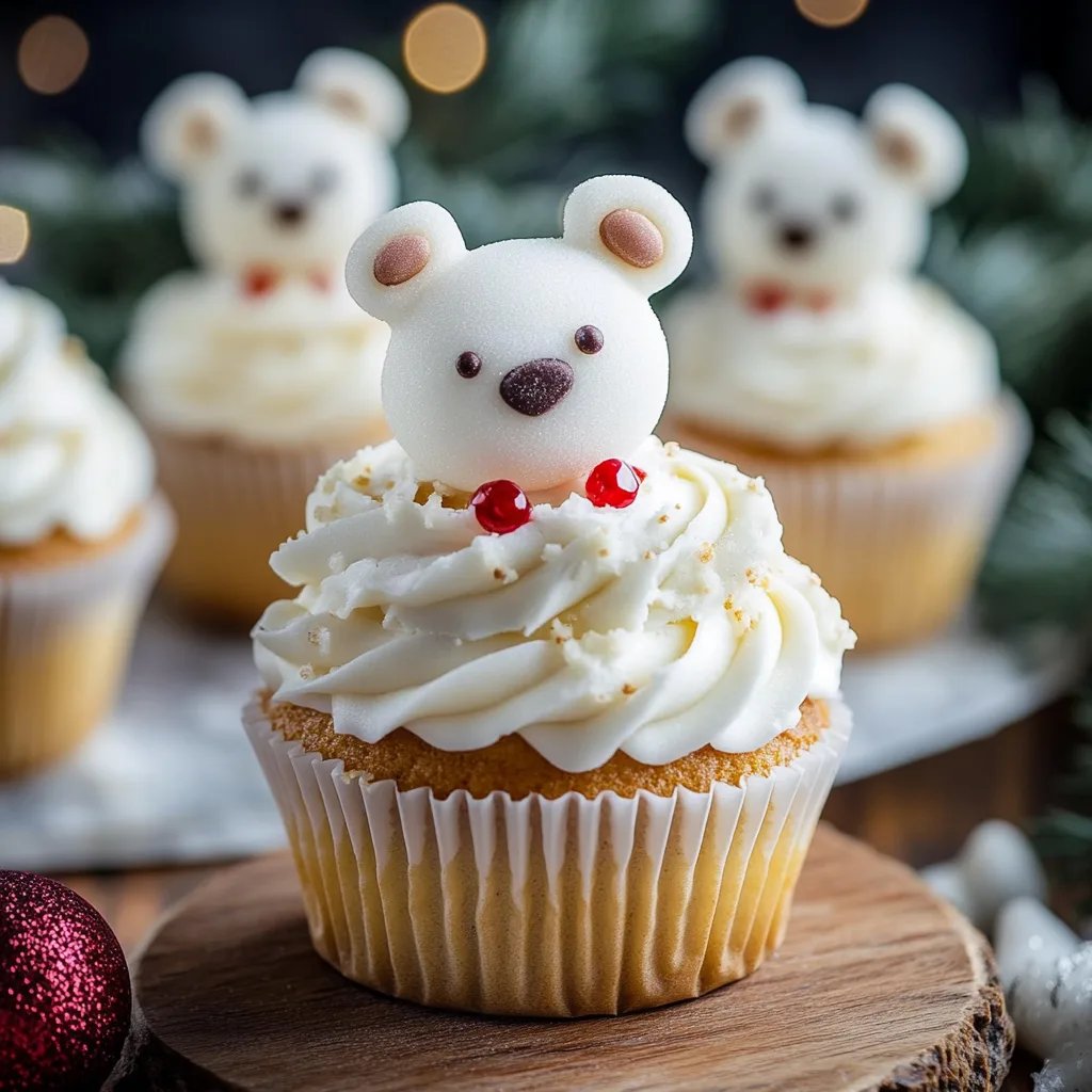 Weihnachtliche Polarbär-Cupcakes