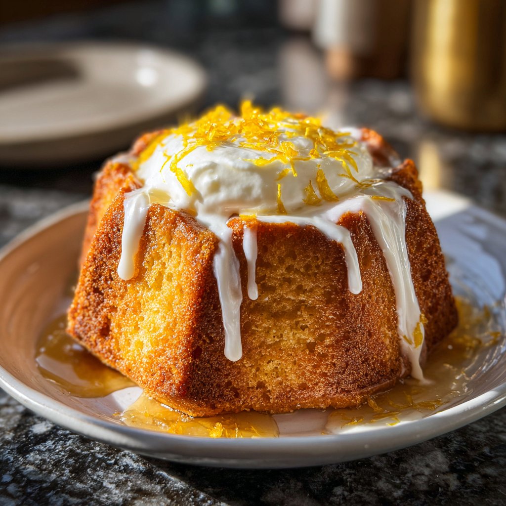 Zitronenkuchen mit Joghurt und Honig