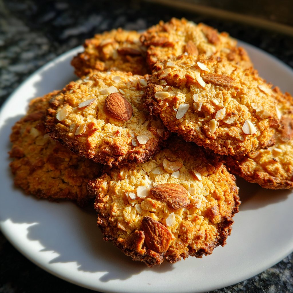 Cookies mit Haferflocken und Mandelsplittern