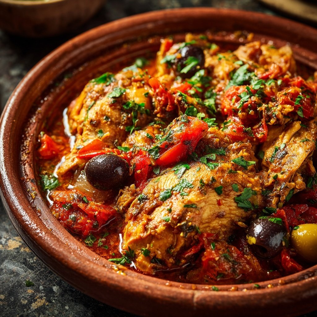 Internationale Küche Marokkanisches Hähnchen-Tagine