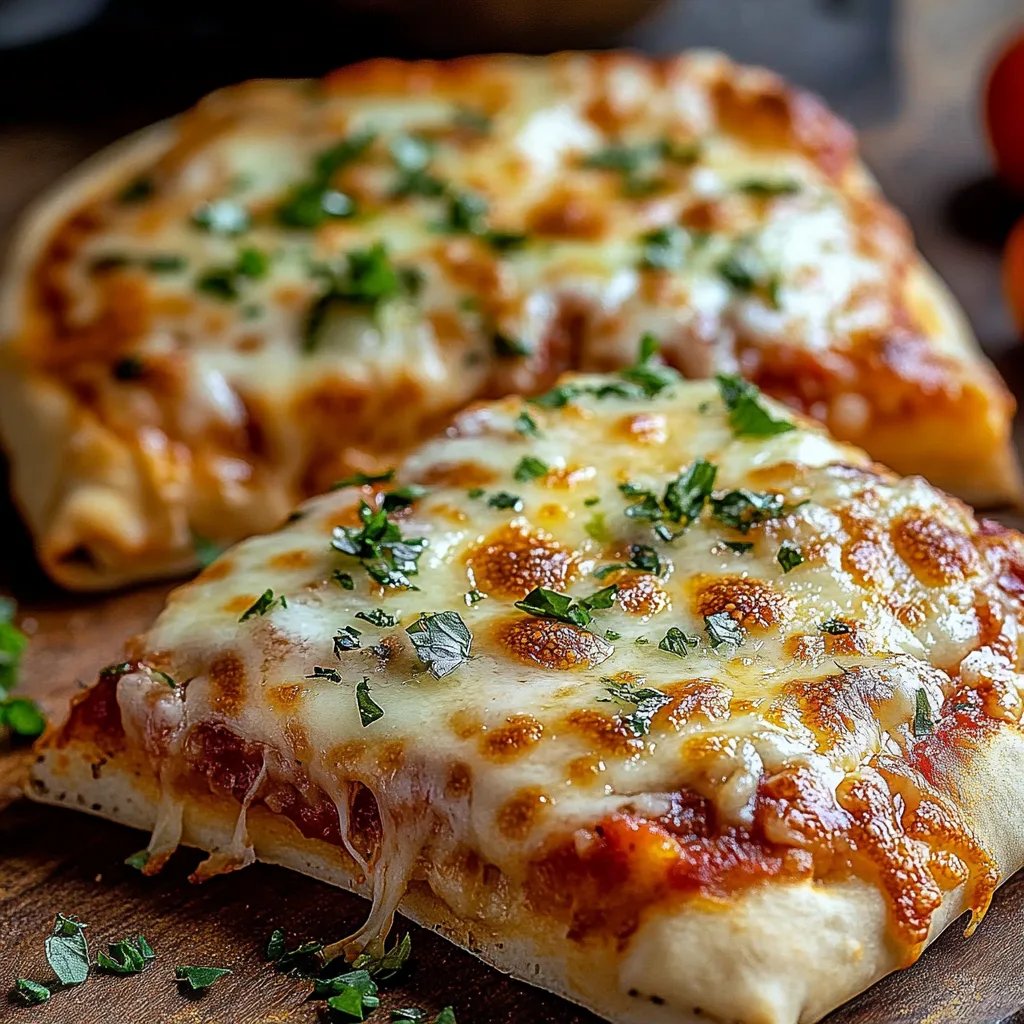 Hausgemachte einfache Käse Pizzataschen