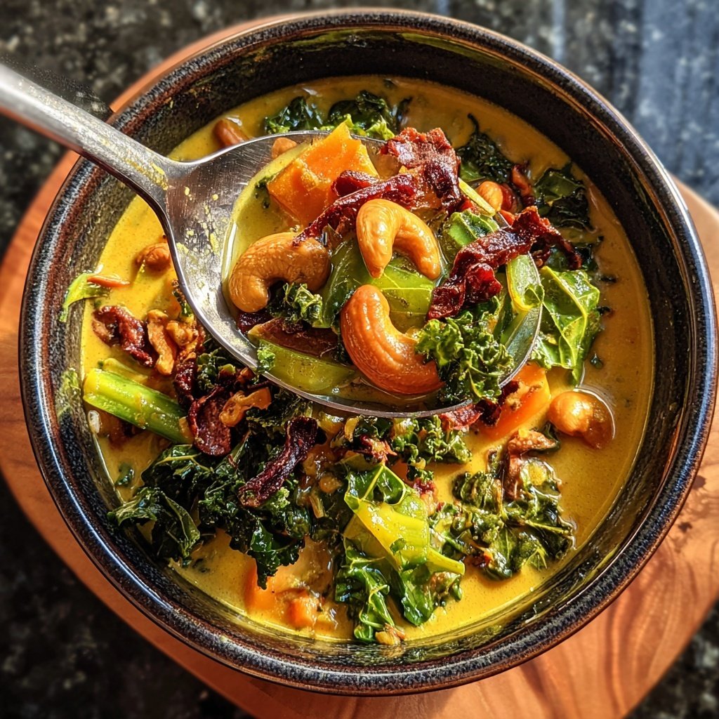 Veganes Grünkohlcurry mit Cashewkernen