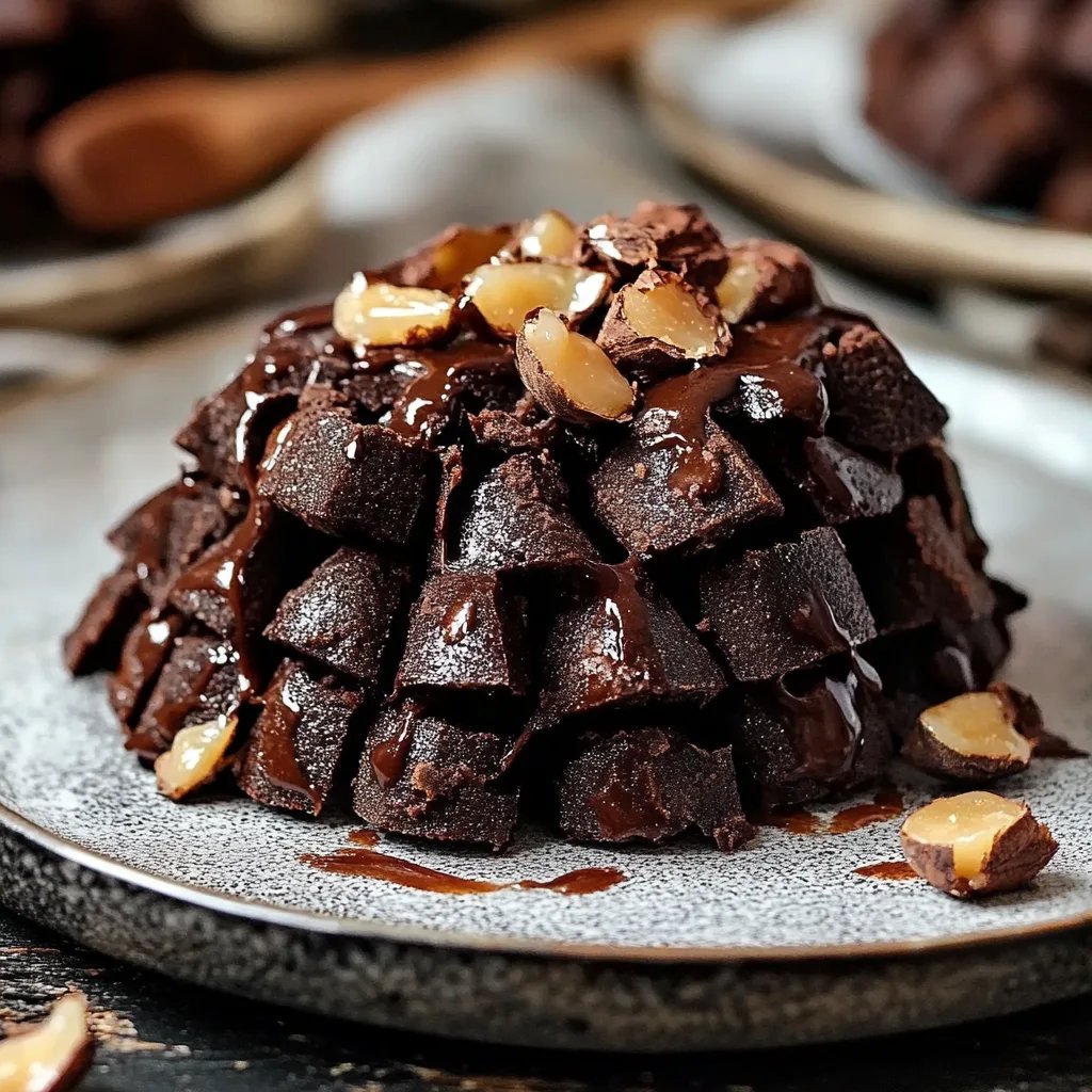 Brownie-Tannenzapfen mit Salted Caramel Kern