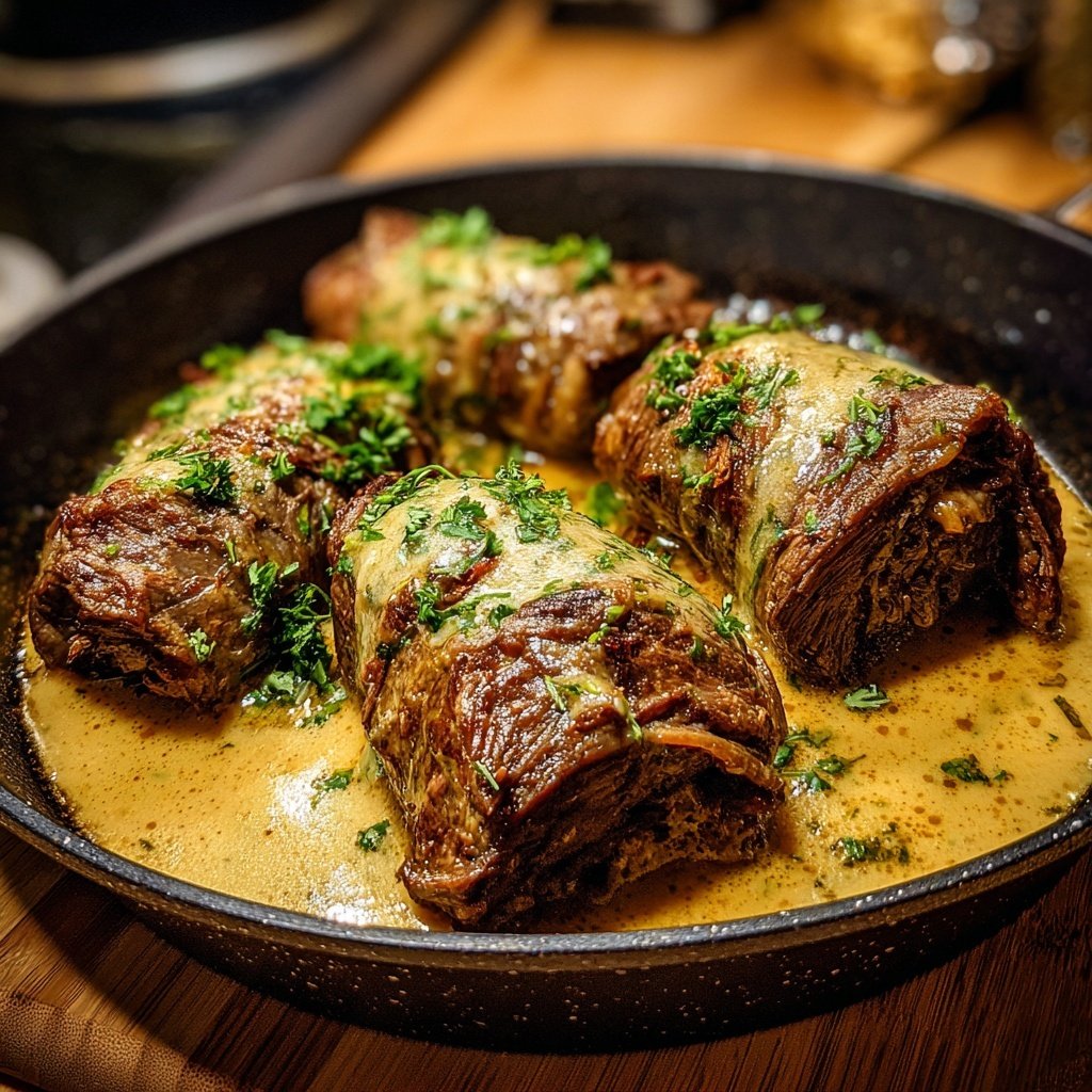 Hausmannskost Rinderrouladen mit Rahmsoße